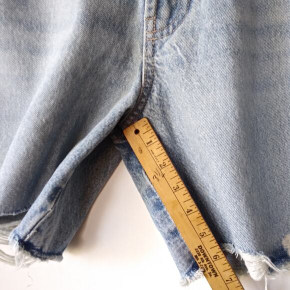 Zara 10 High Rise Denim Shorts with Belt Belted Light Wash Mom Jean Cuttoffs - Picture 11 of 11